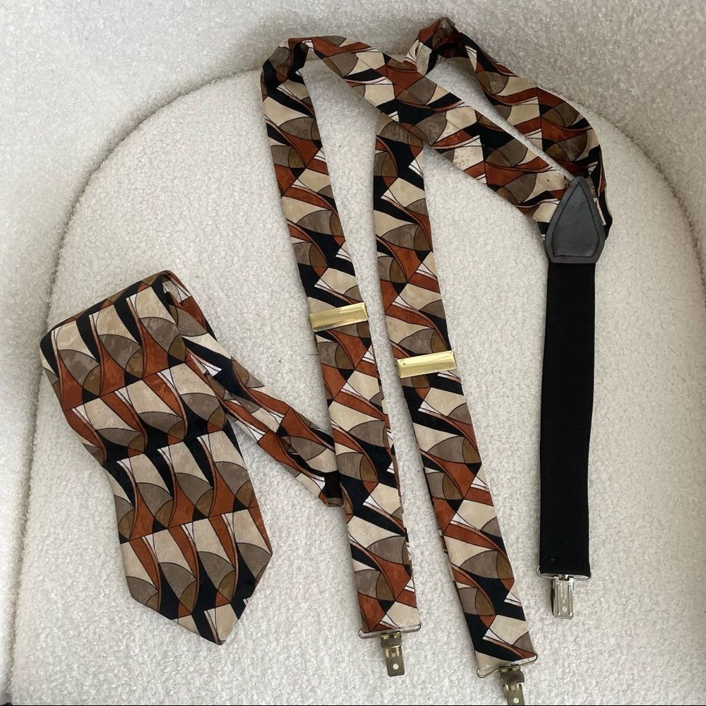 Vintage Emilio Ponti Tie Suspenders Set